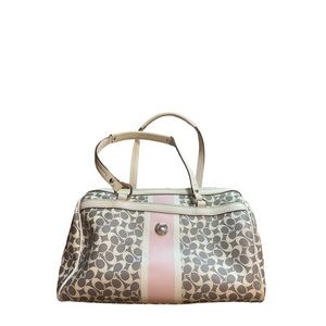 Coach Signature Gray / White Logo Satchel